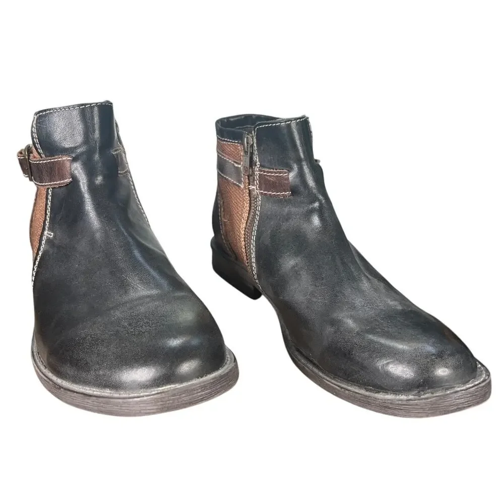 Bed Stu Men’s Johnston Black Brown Leather Chelsea Boot Size US 11.5
